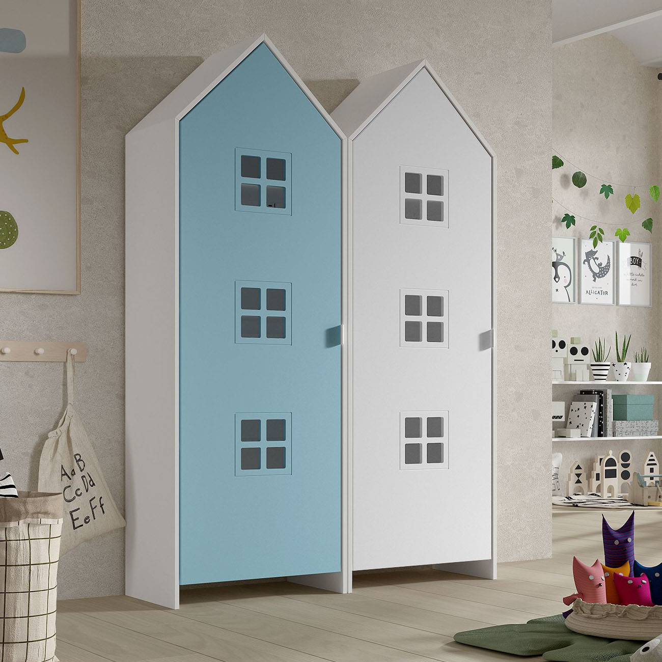 Schrank Casami Bruges 2-teilig Set Weiss, Türkis #2