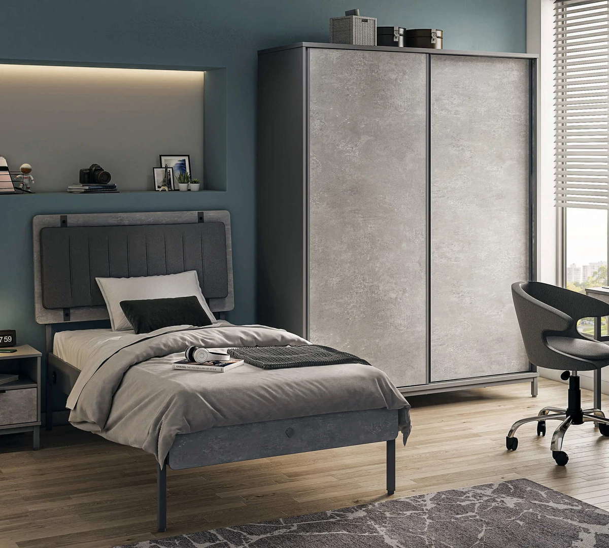 Bett Space Gray Standard, 120 x 200 cm 5