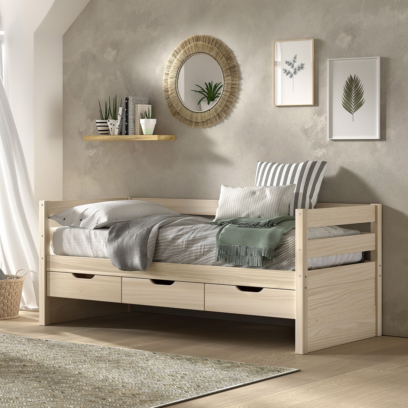 Kojenbett Margrit mit Schubladen Natur #2