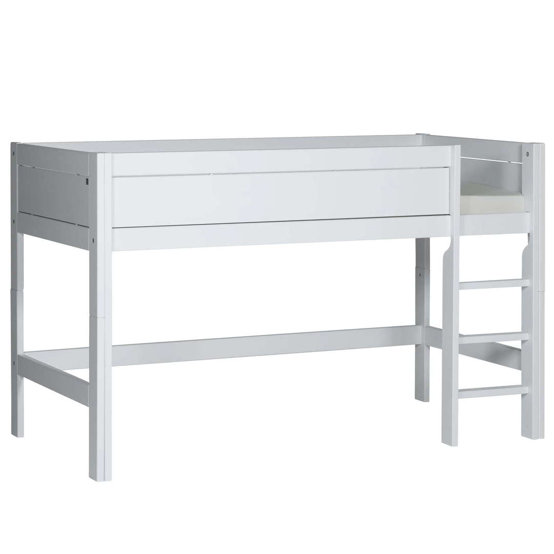 Halbhohes Bett Lifetime Rollrost, Weiss