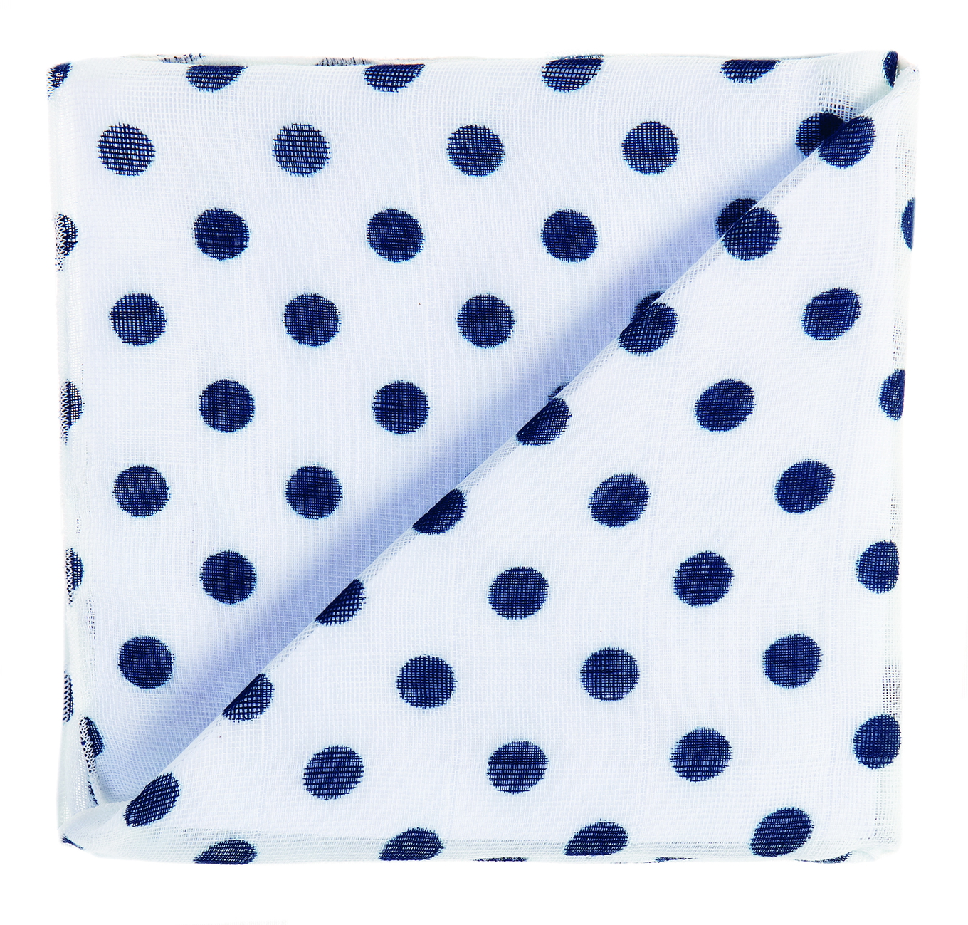 Gaze Spucktuch Weiss/Marine Dots