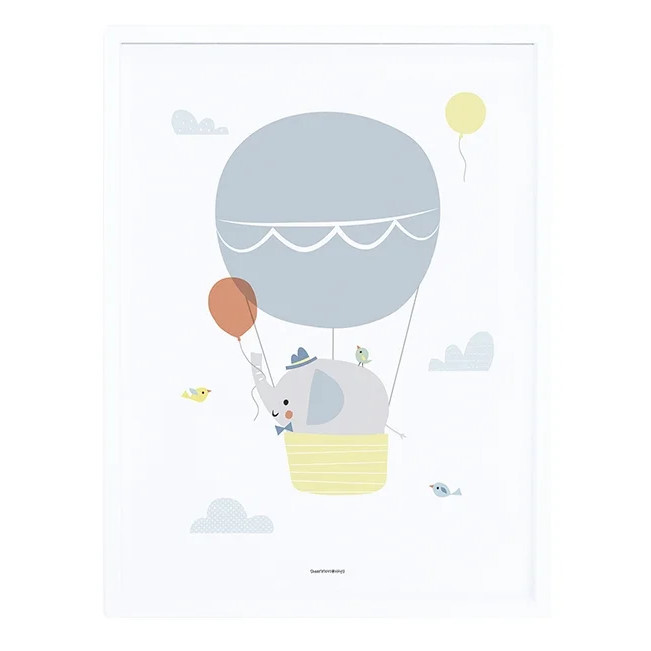 Poster Elefant mit Rahmen