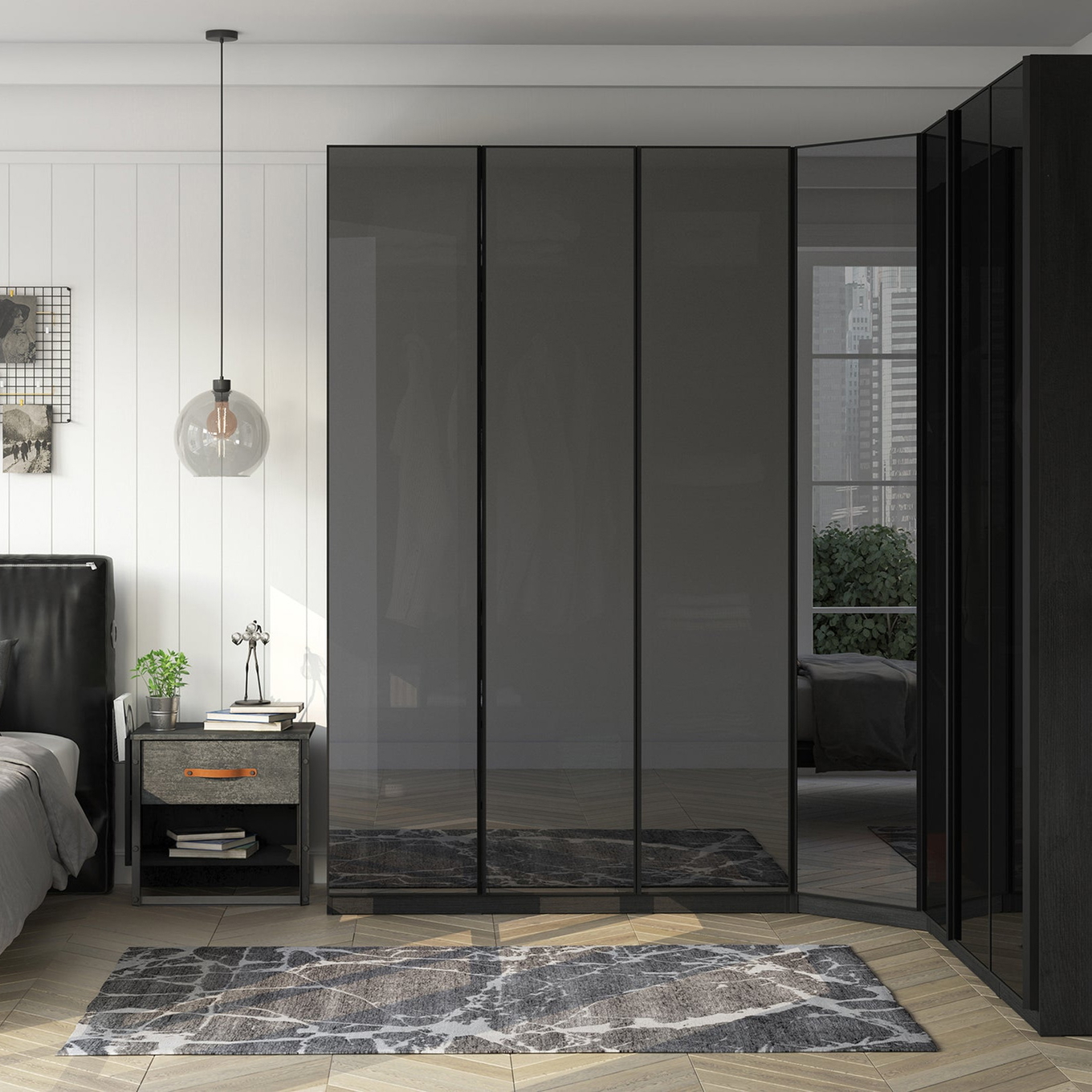 Eckschrank Black 3