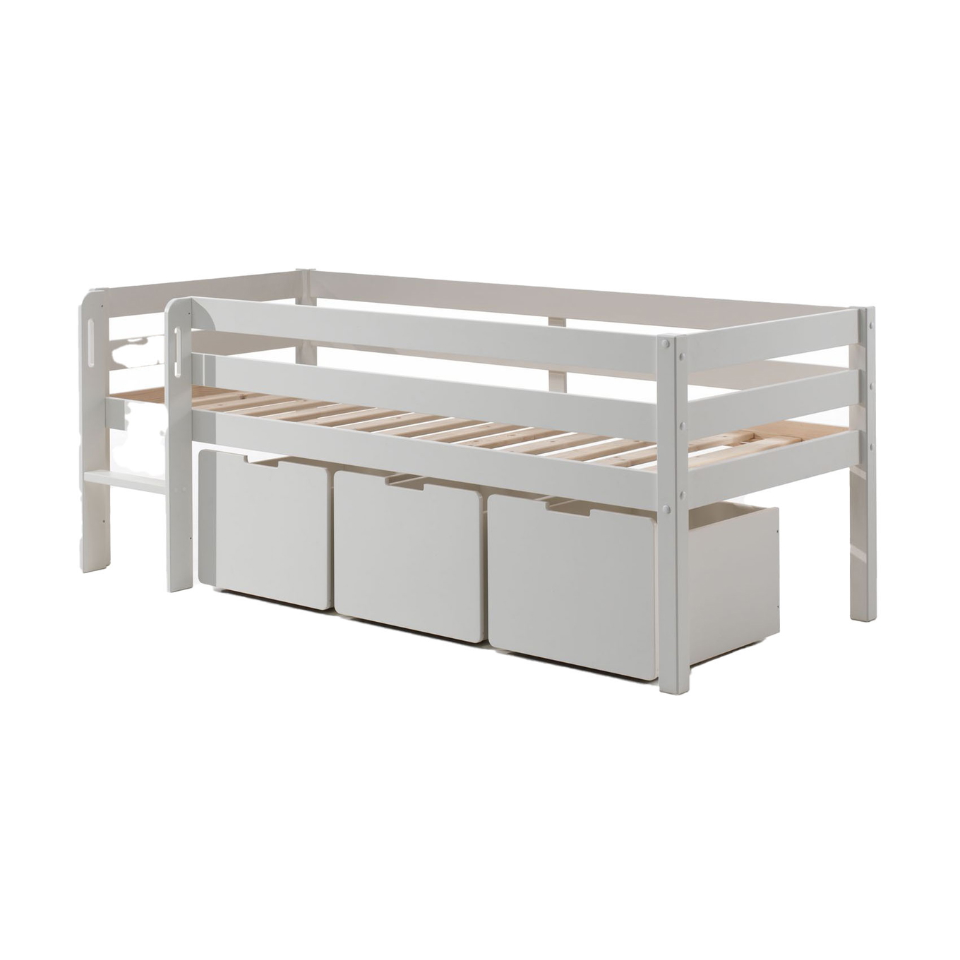 Bett Pino inkl. Schubladen Set Weiss