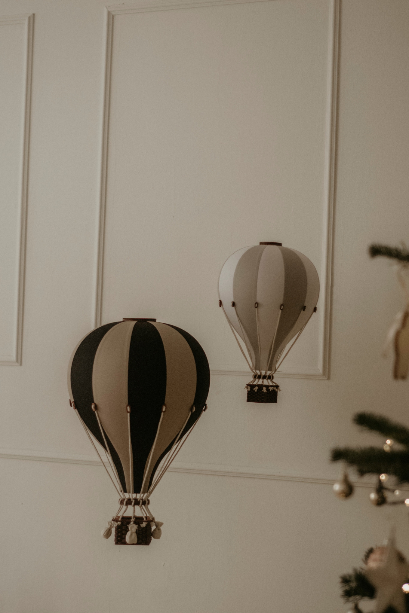 Deko Heissluftballon Gold Schwarz L 5