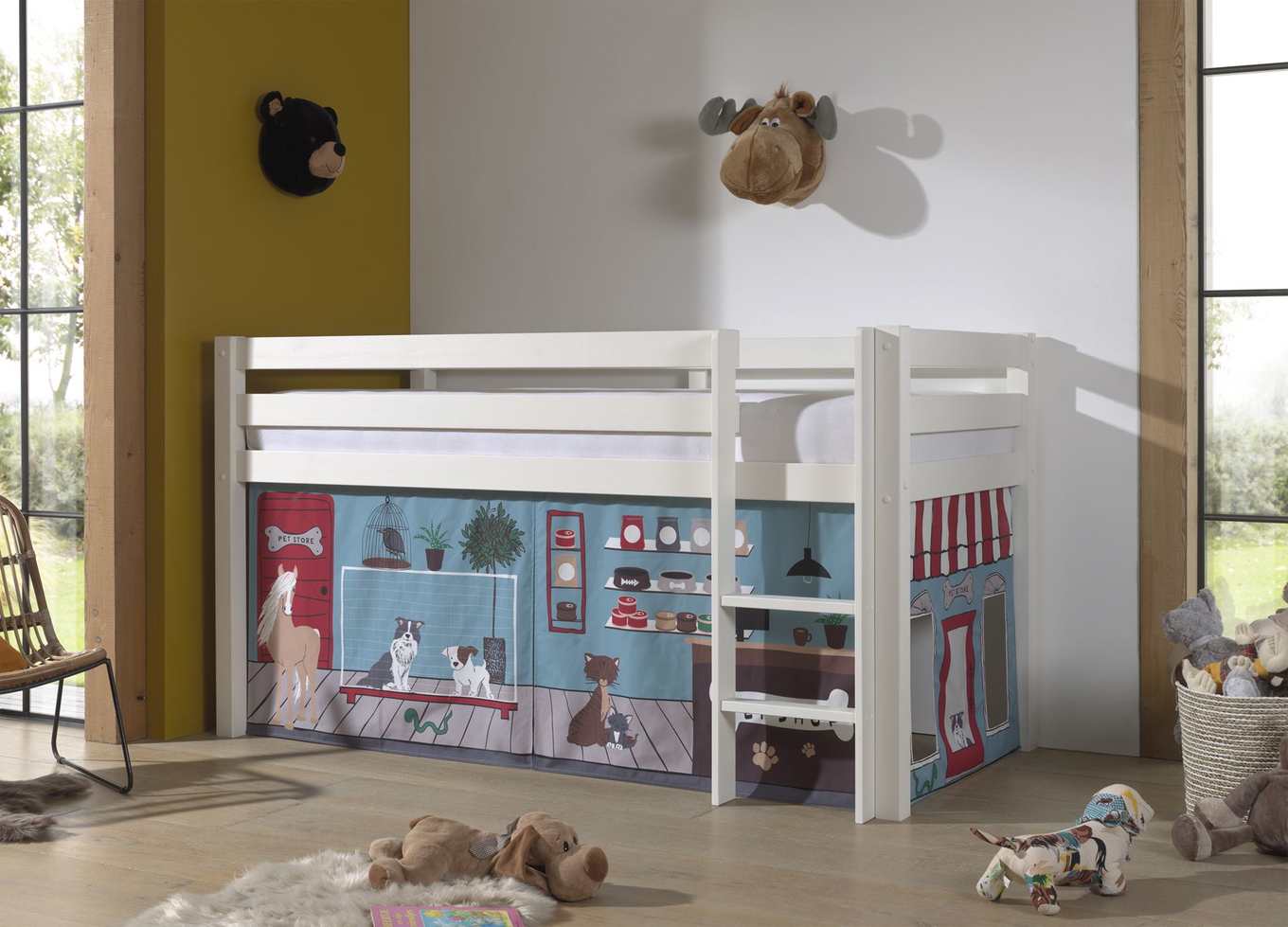Halbhohes Bett Pets Weiss 3