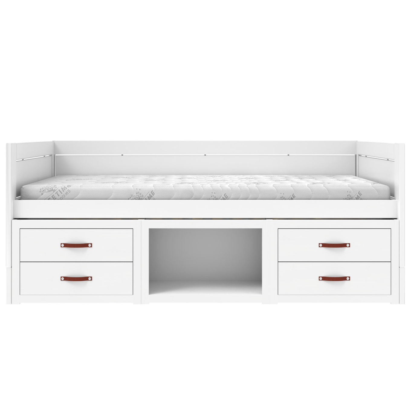 Kojenbett mit Regal und Schubladen Deluxe Lattenrost, Weiss 3