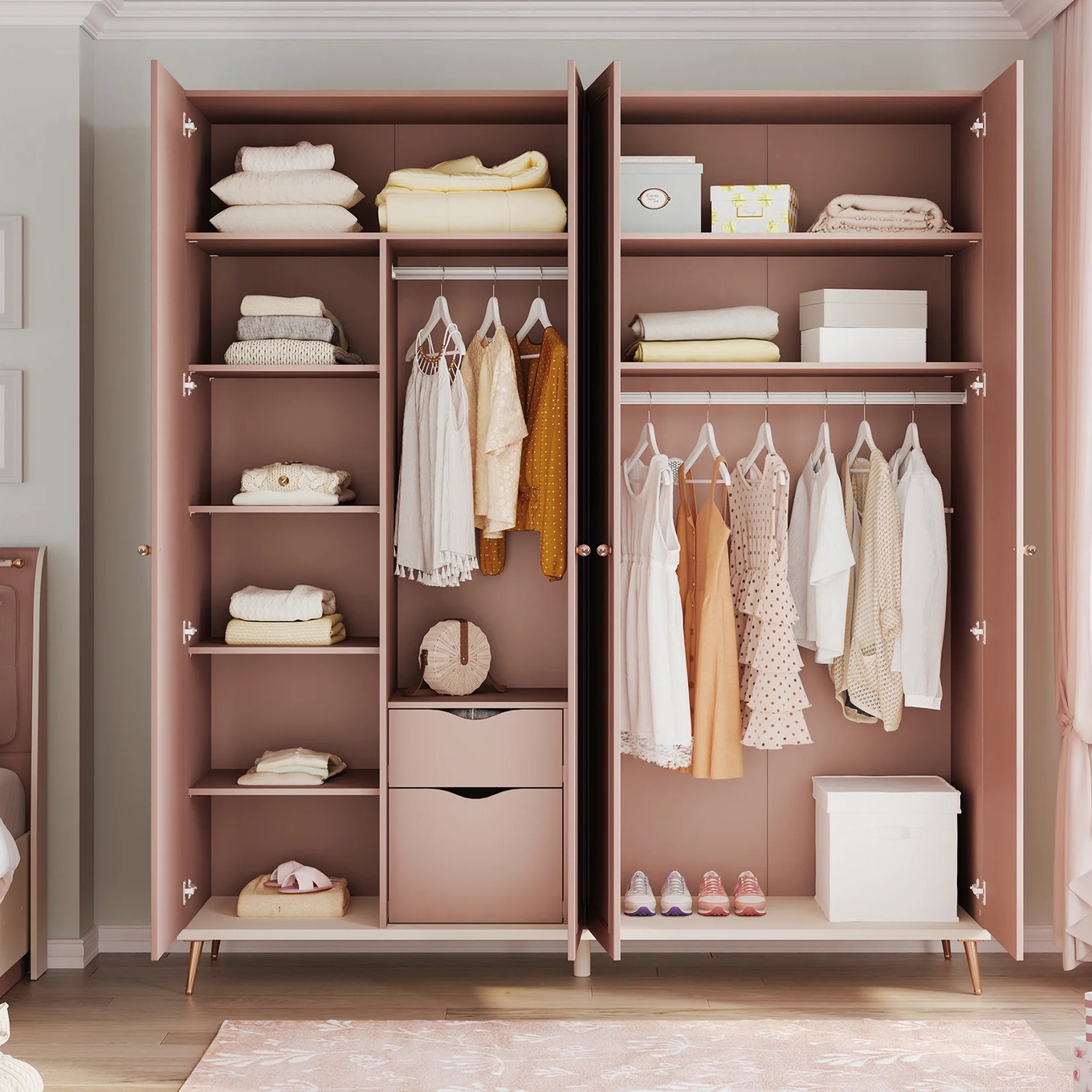 Kleiderschrank Elegance 4-türig mit Spiegel 3