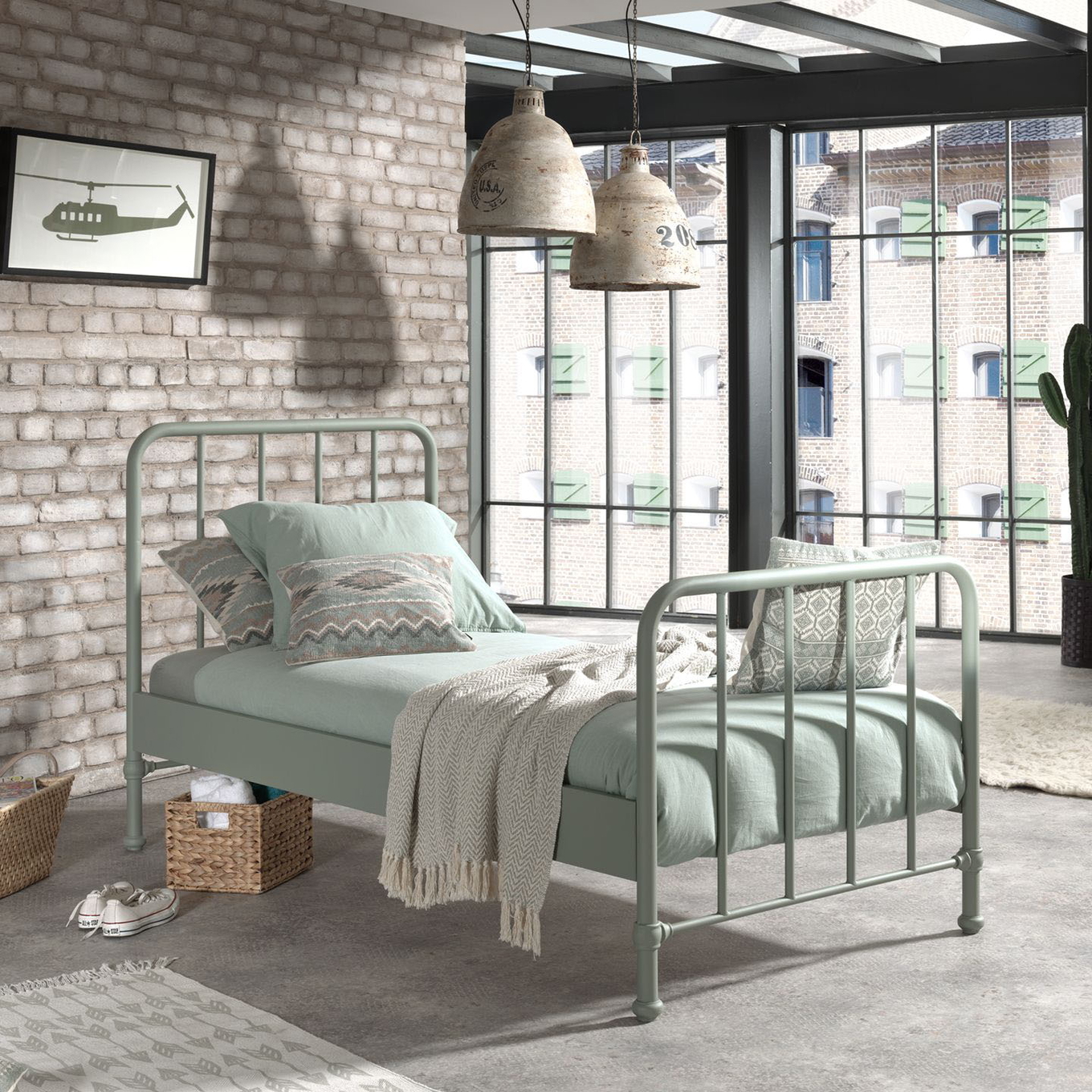 Metallbett Bronxx Mintgrün #2