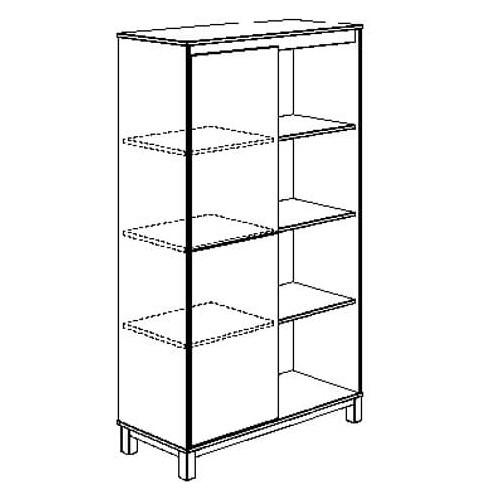 Regal Olli mit 2 Türen links Weiss 2