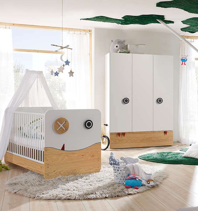 Kleiderschrank Minimo 3-türig mit Schublade Holz #2