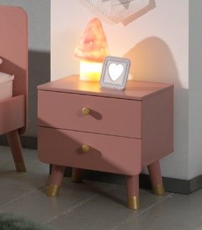Bett und Nachttisch Billy Set Pink 5