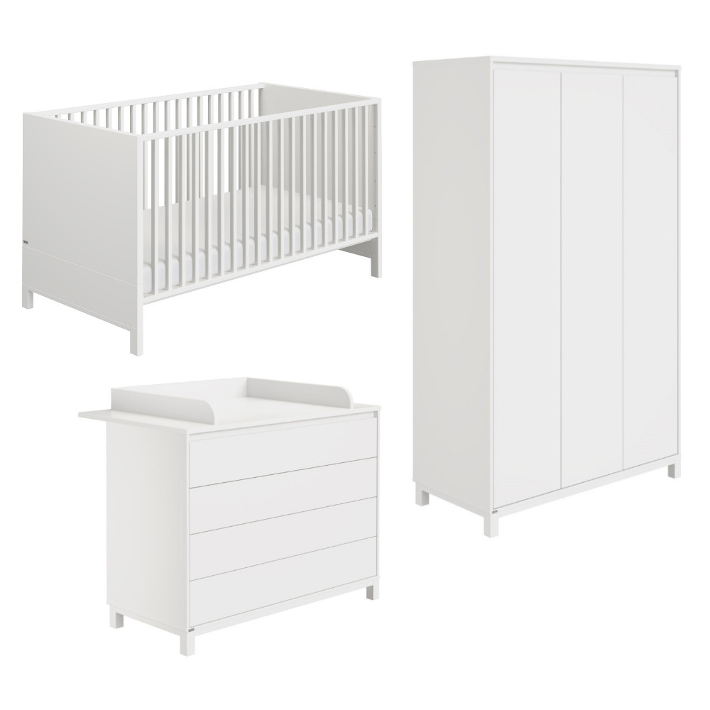 Babyzimmer Olli Set 3-teilig Weiss