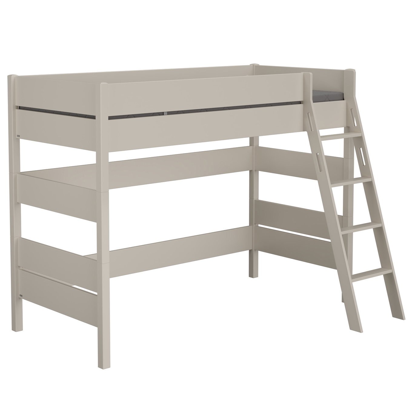 Mittelhohes Bett Tiago Beige, mit Schrägleiter, 90 x 200 cm