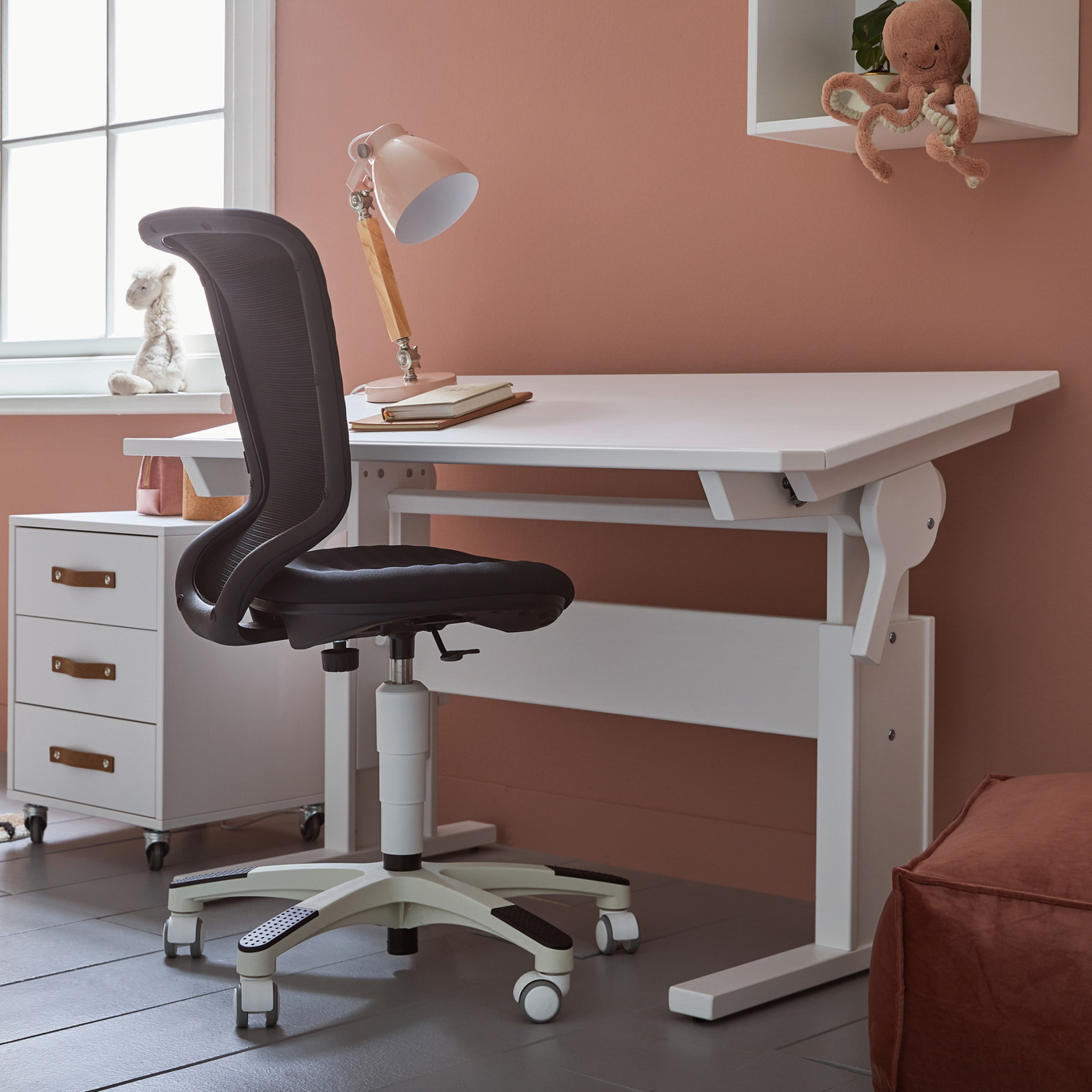 Schreibtisch Höhenverstellbar Weiss #2