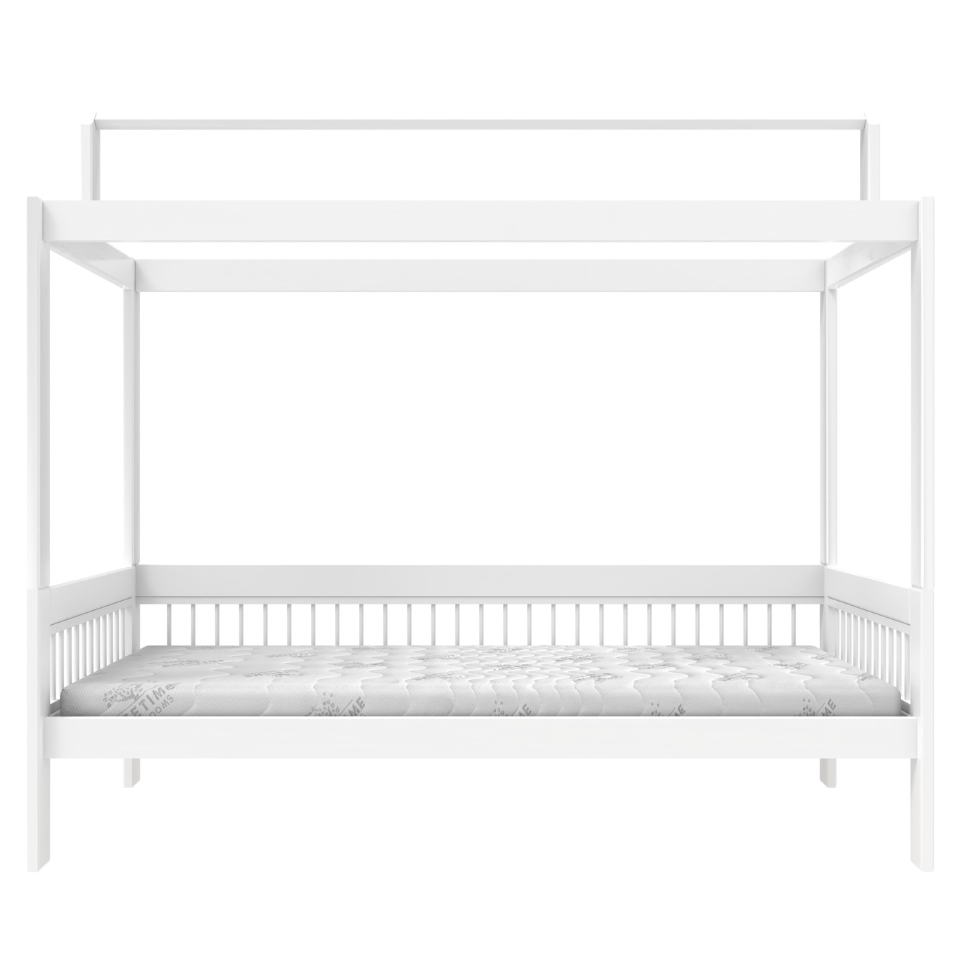 Himmelbett Breeze mit Dachkonstruktion Rollrost, Weiss 4