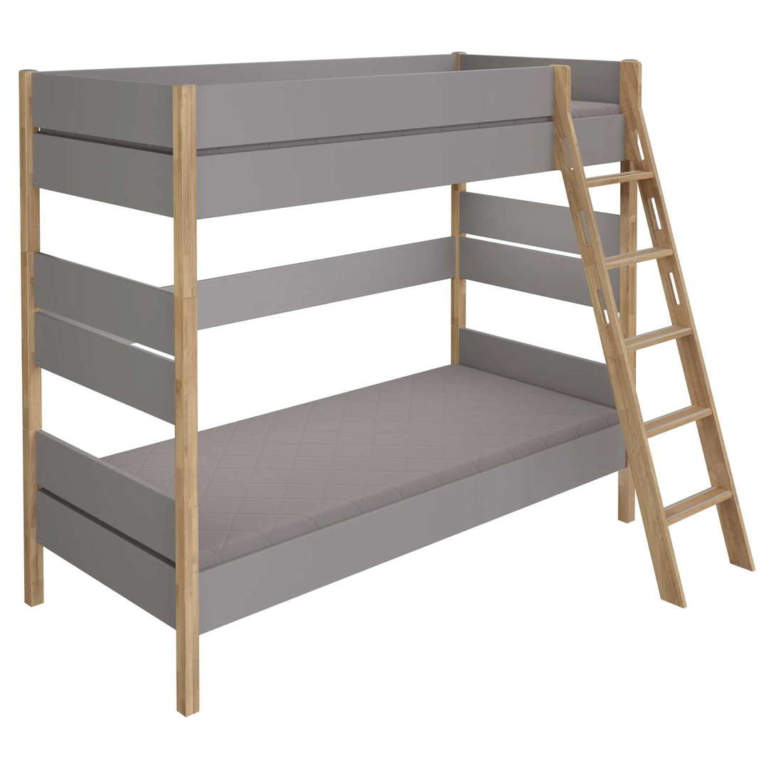 Hohes Etagenbett Sten Grau, mit Schrägleiter