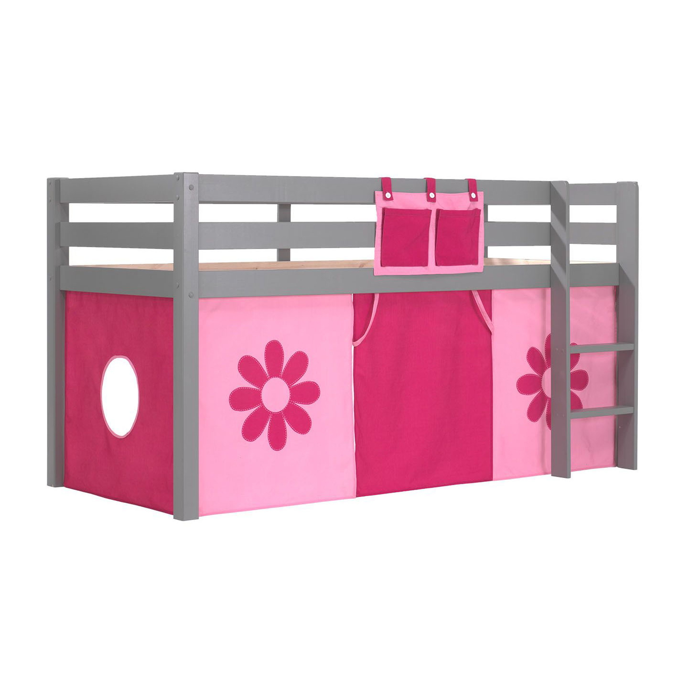 Halbhohes Bett Pink Flower Grau