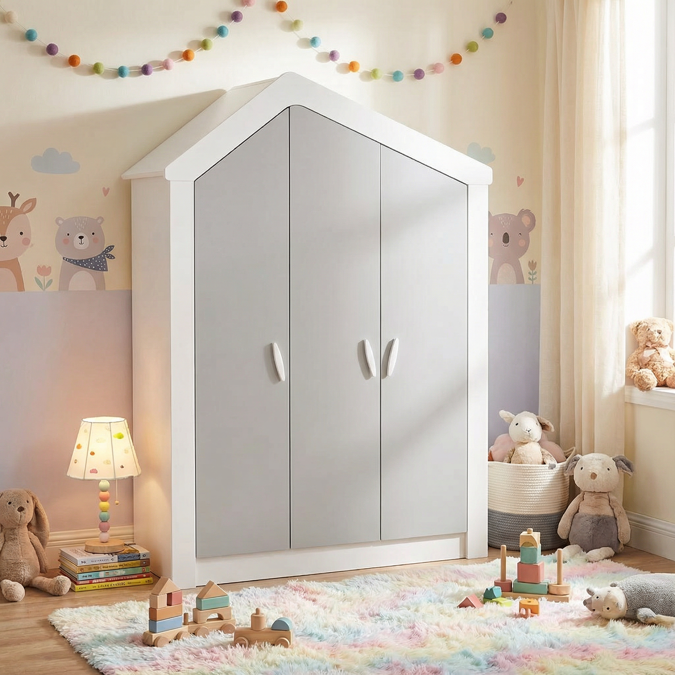 Kleiderschrank My House Weiss, 3-türig 10