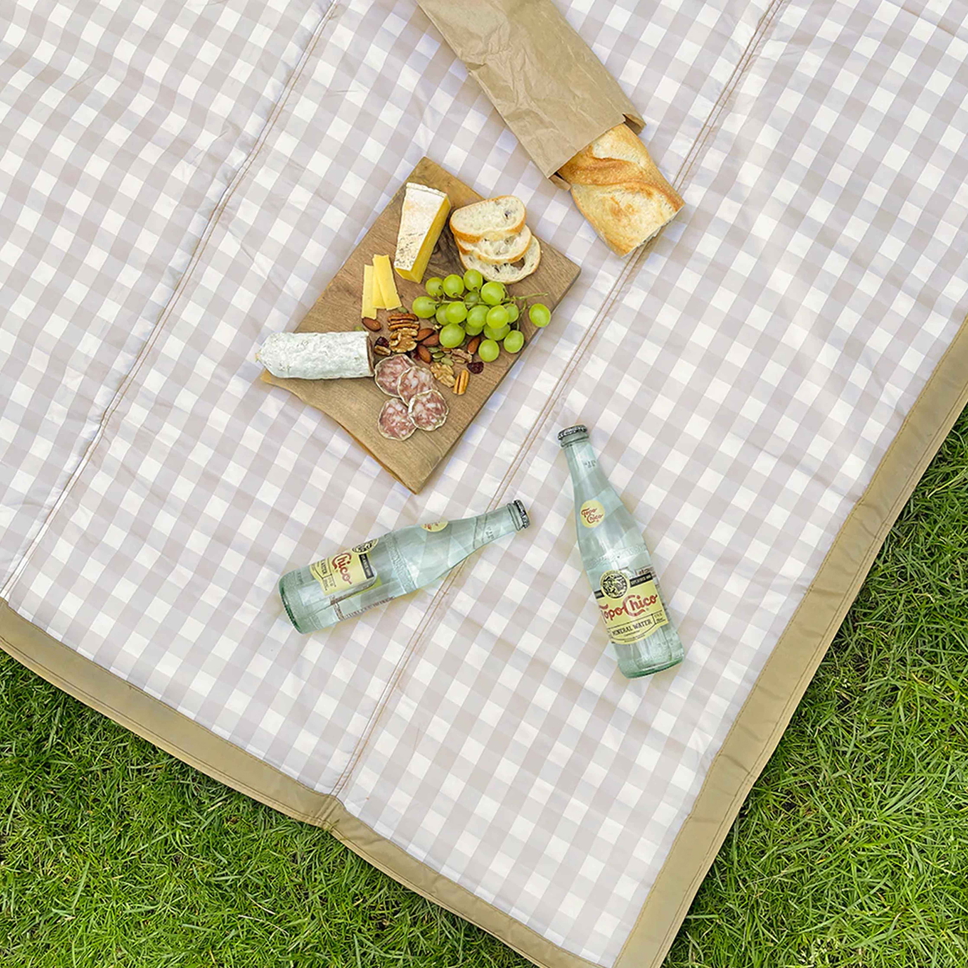 Picknick-Decke Beige Buffalo Check 152 x 152 cm 3
