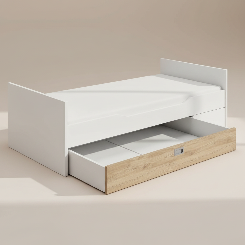 Bettschublade 3/4 Eiche für Paidi Betten #2