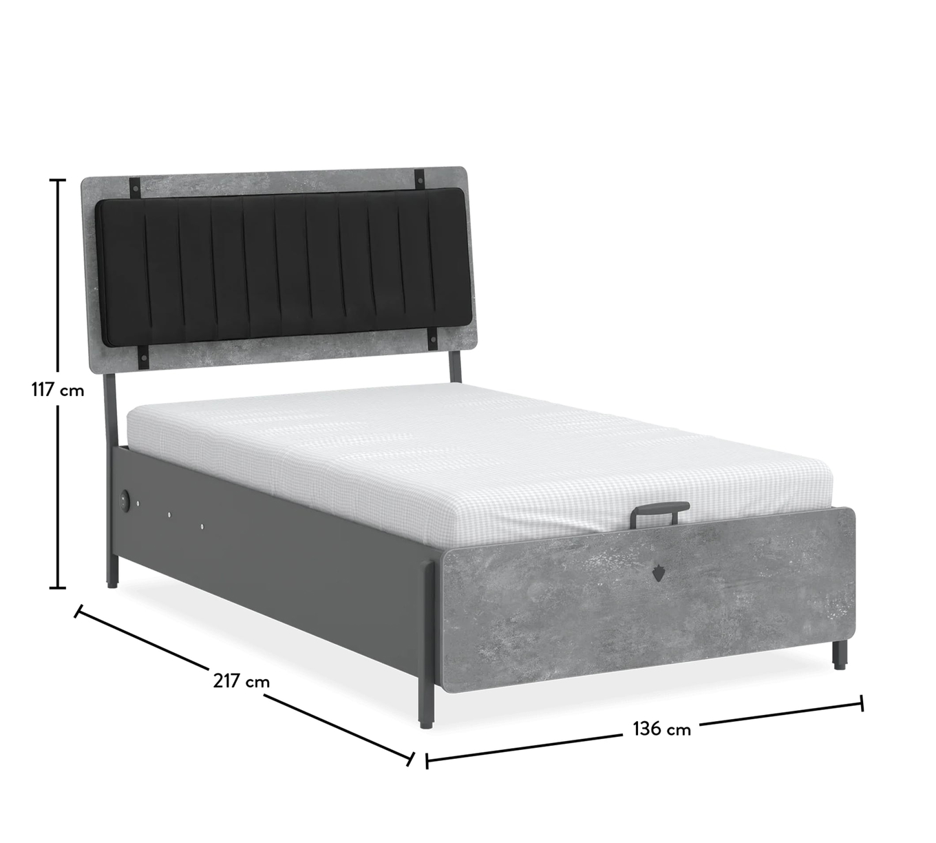 Bett Space Gray mit Stauraum, 120 x 200 cm 8