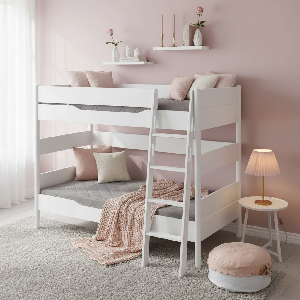 Etagenbett Ylvie mit Schrägleiter, Weiss, 90 x 200 cm 6