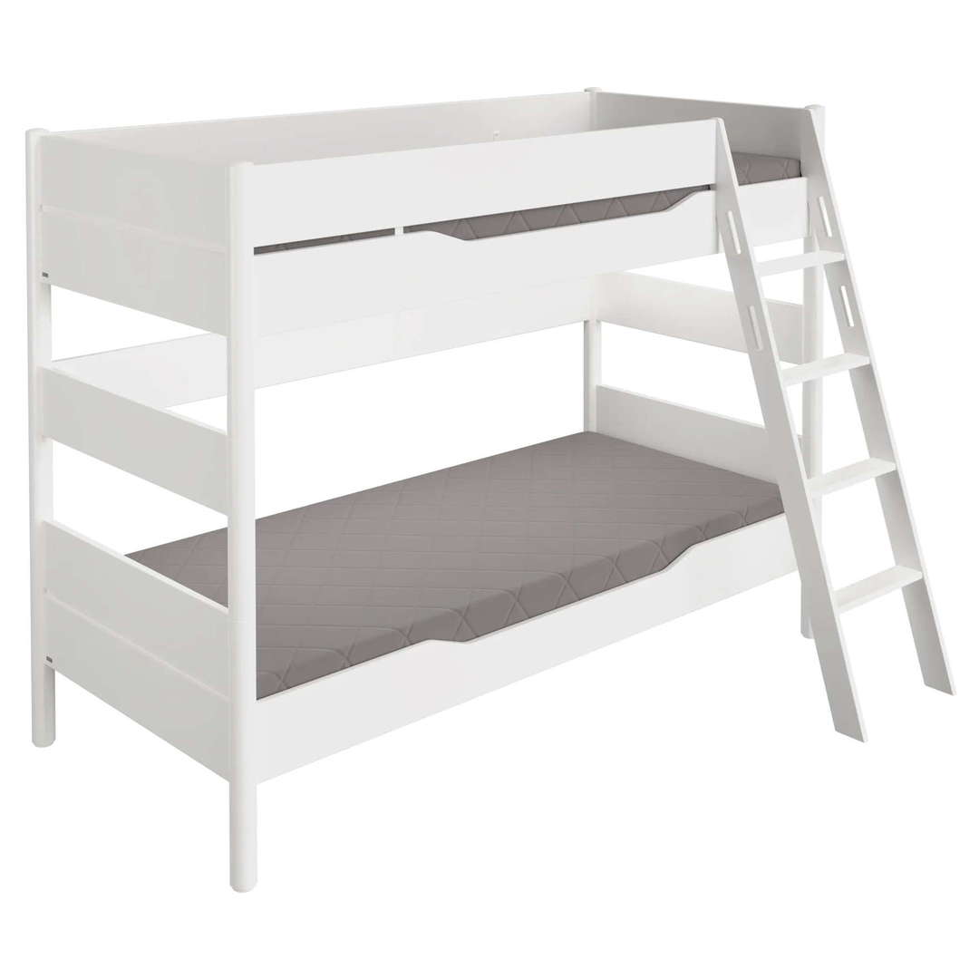 Etagenbett Ylvie mit Schrägleiter, Weiss, 90 x 200 cm 1