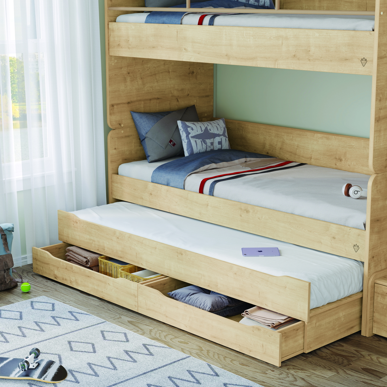 Hochbett Studio Set Holz, Set 1 3