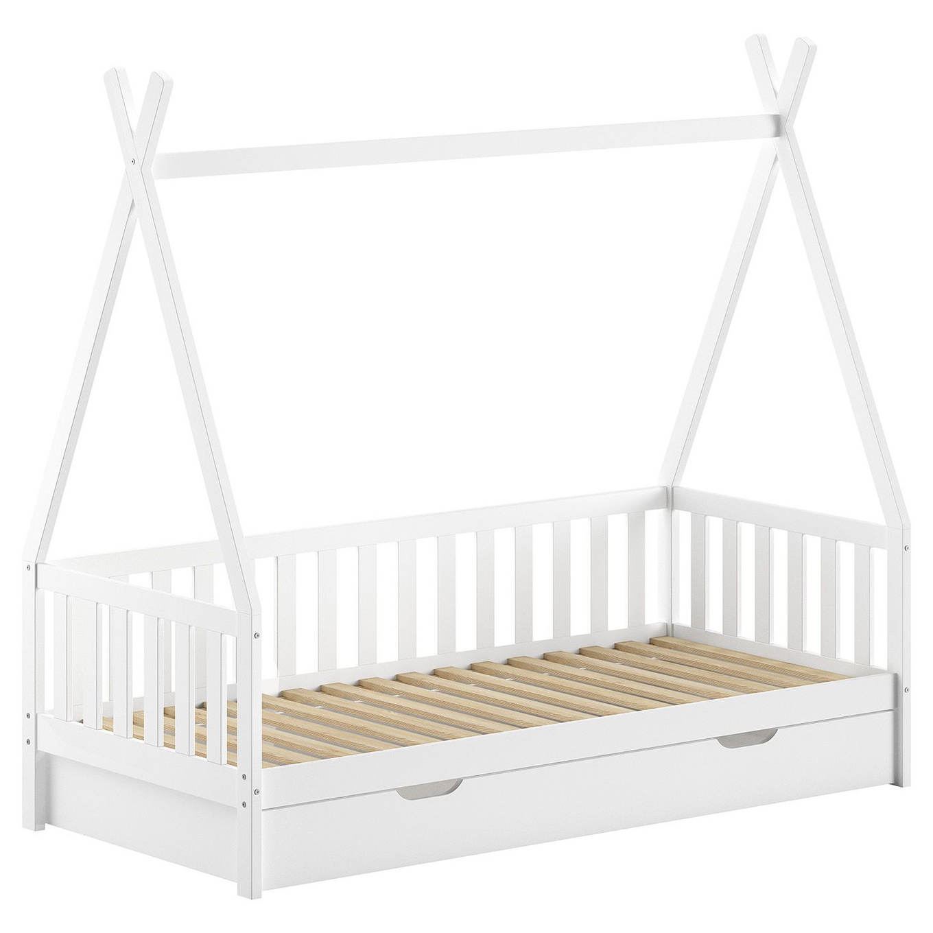 Tipibett Dallas inkl. Ausziehkasten Weiss