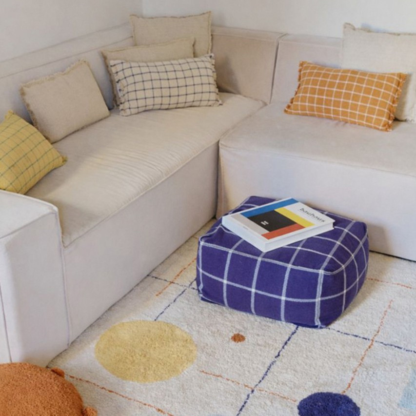 Sitzkissen Geo Block Blau #2