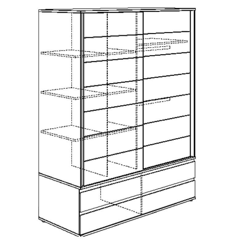 Kleiderschrank Fiona mit Schiebetür, Breit 3