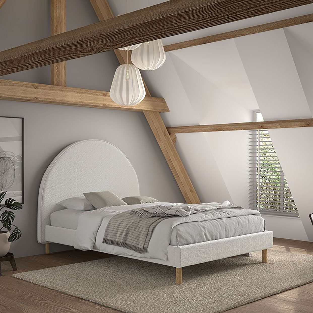 Bett Moon Weiss, 140 x 200 cm #2