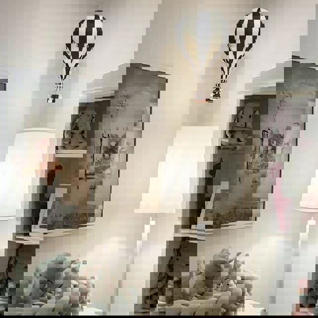 Deko Heissluftballon Schwarz Creme S #2