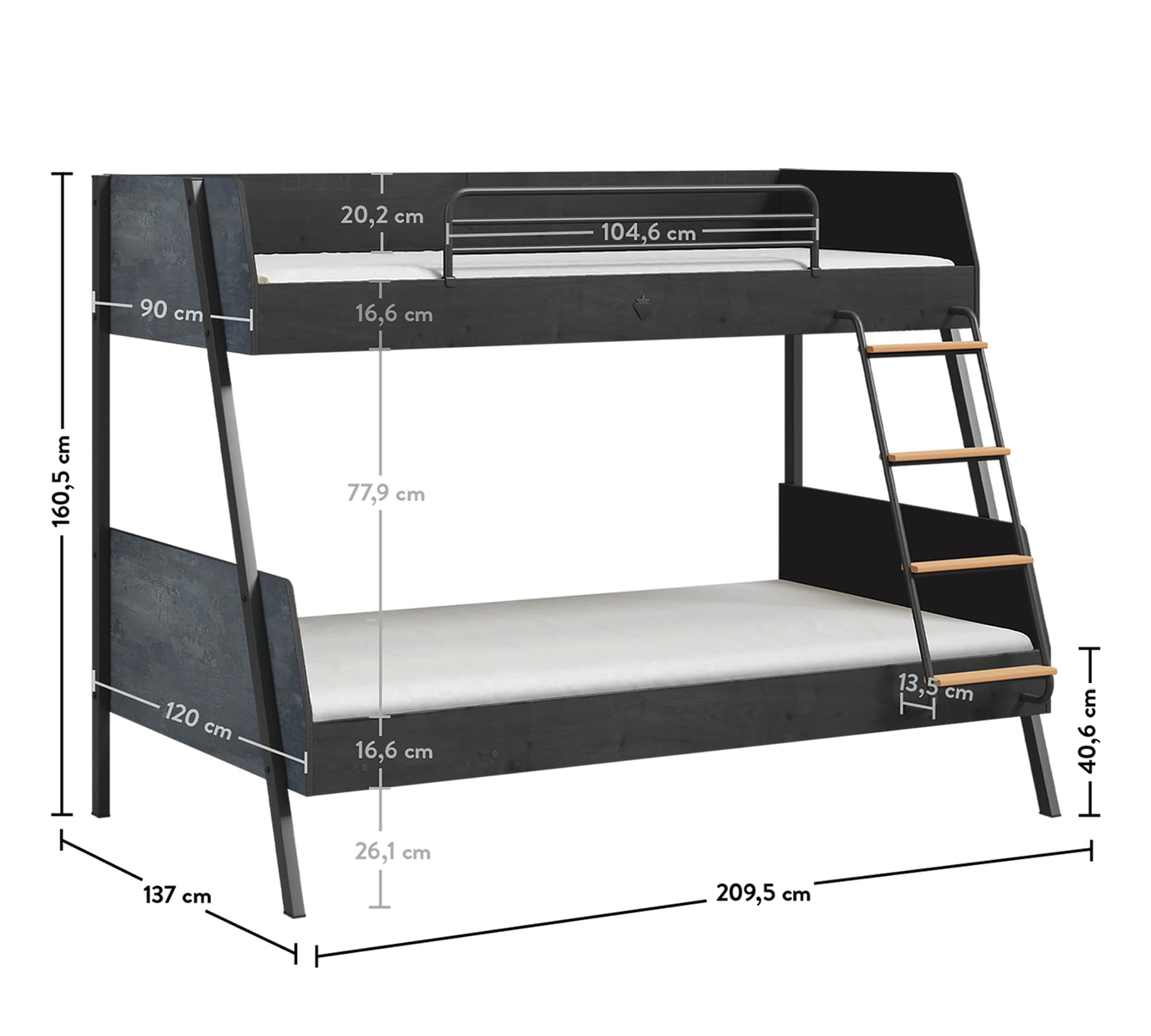 Family Etagenbett Dark Metal 4