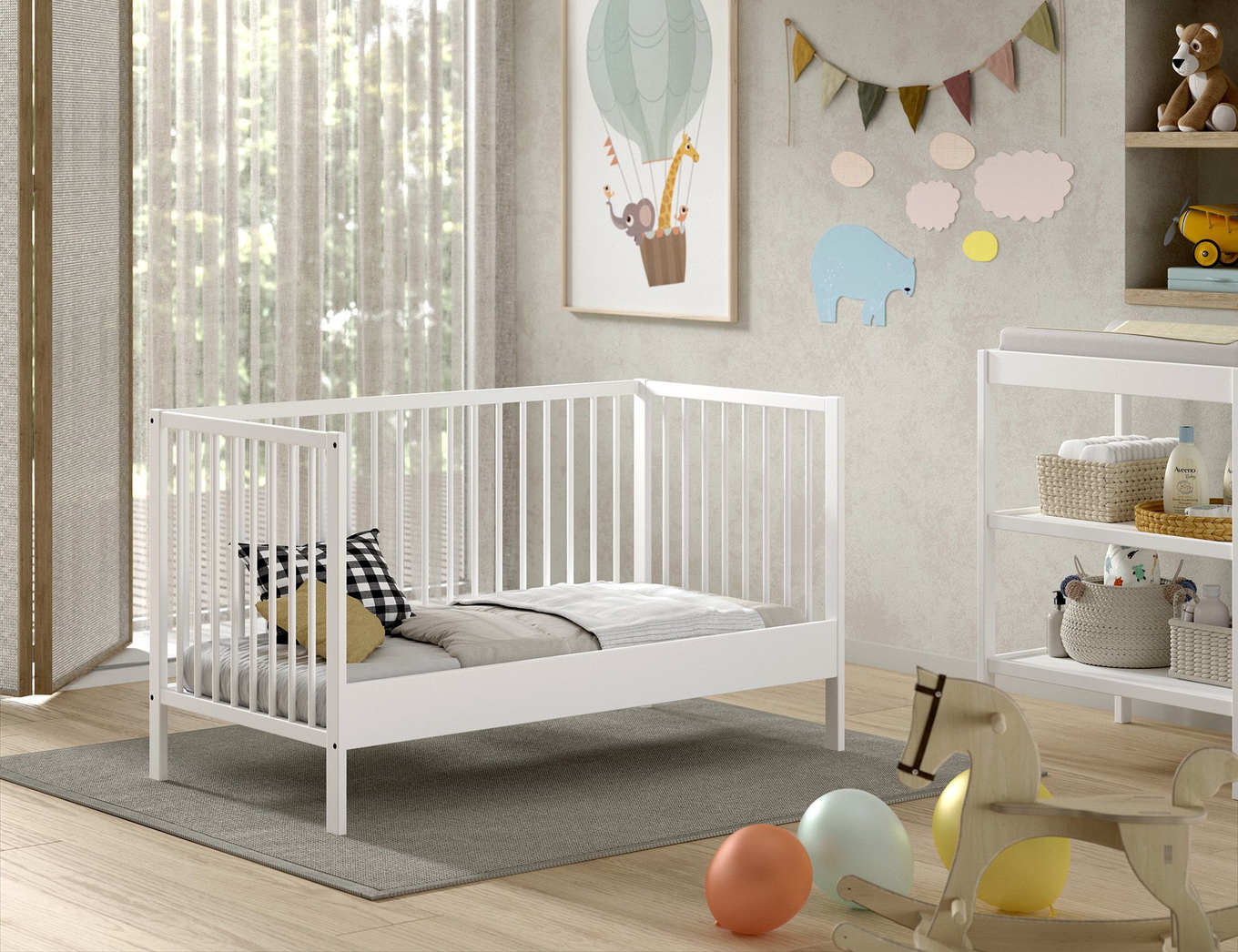 Babybett Dino 70 Weiss 3