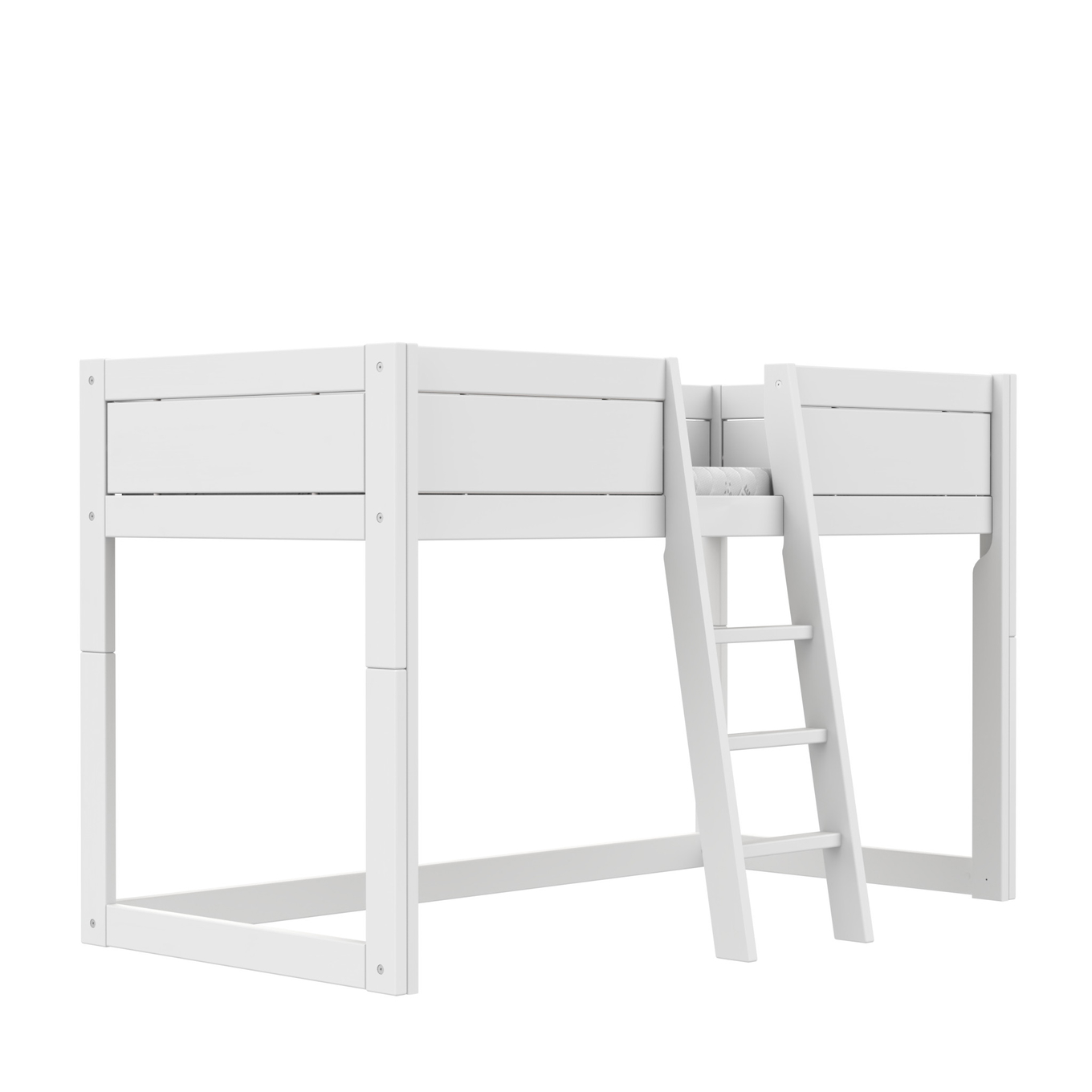 4 in 1 Bett mit Himmel Deluxe Lattenrost, Weiss 4