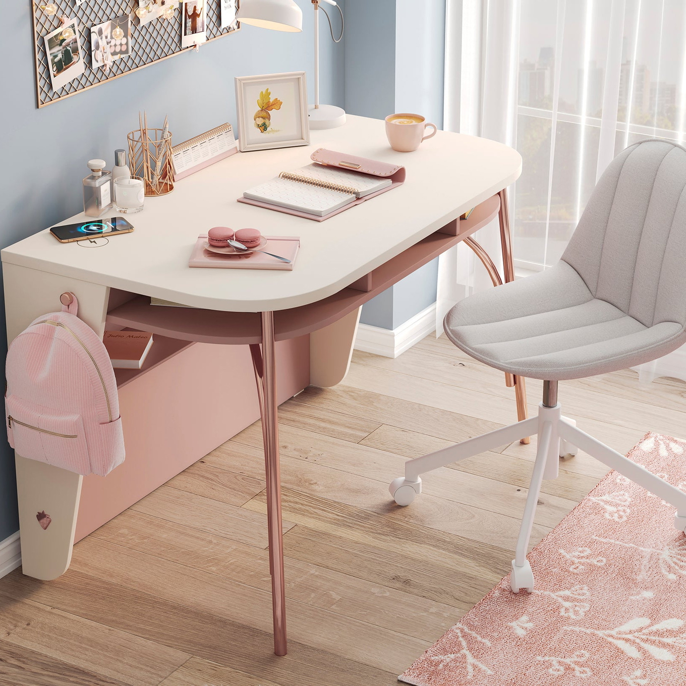 Schreibtisch Elegance mit Metallbeine 3