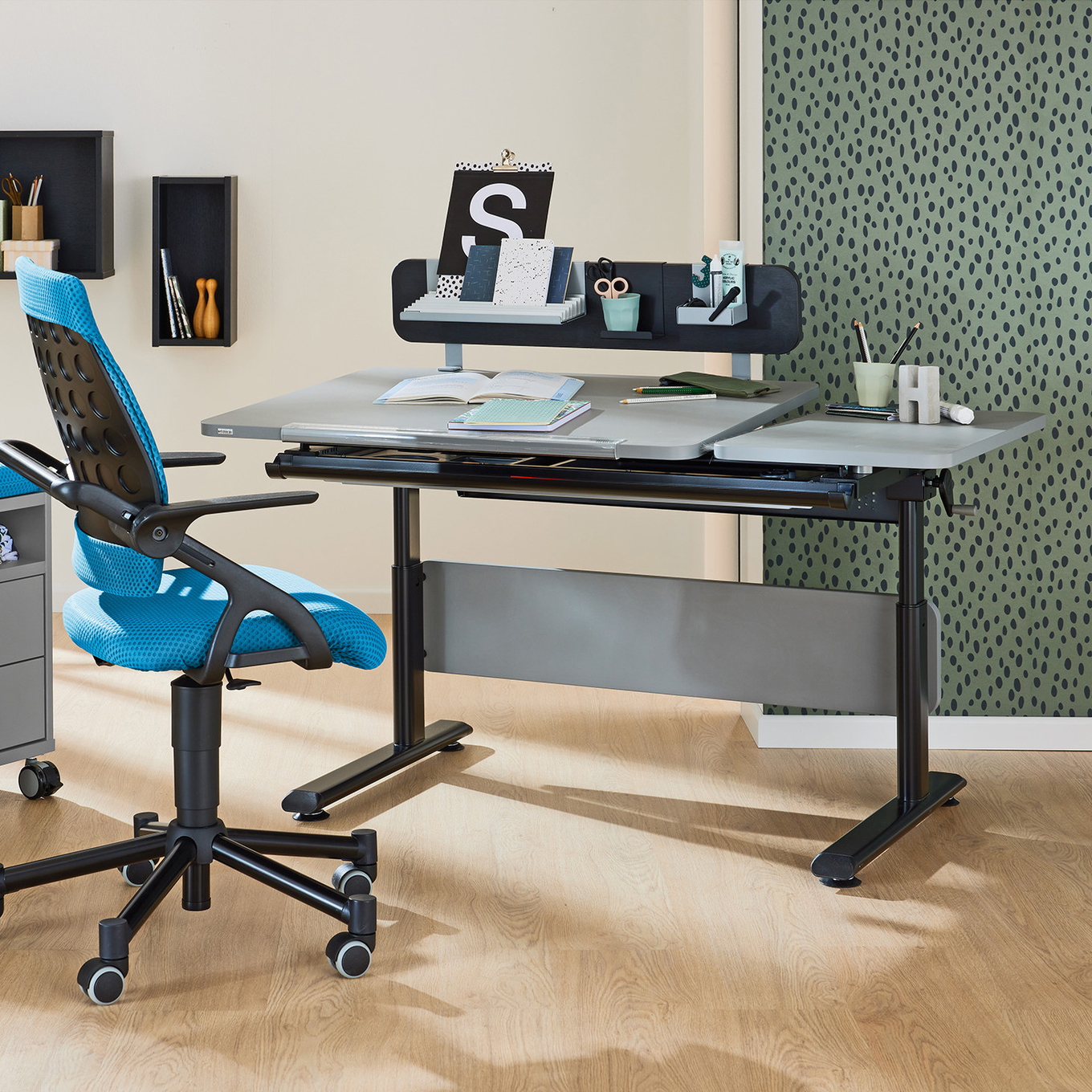 Schreibtisch Diego 130 GT Schwarz Grau 3