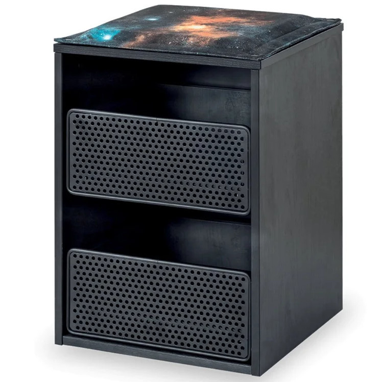 Hocker Dark Metal mit Schubladen