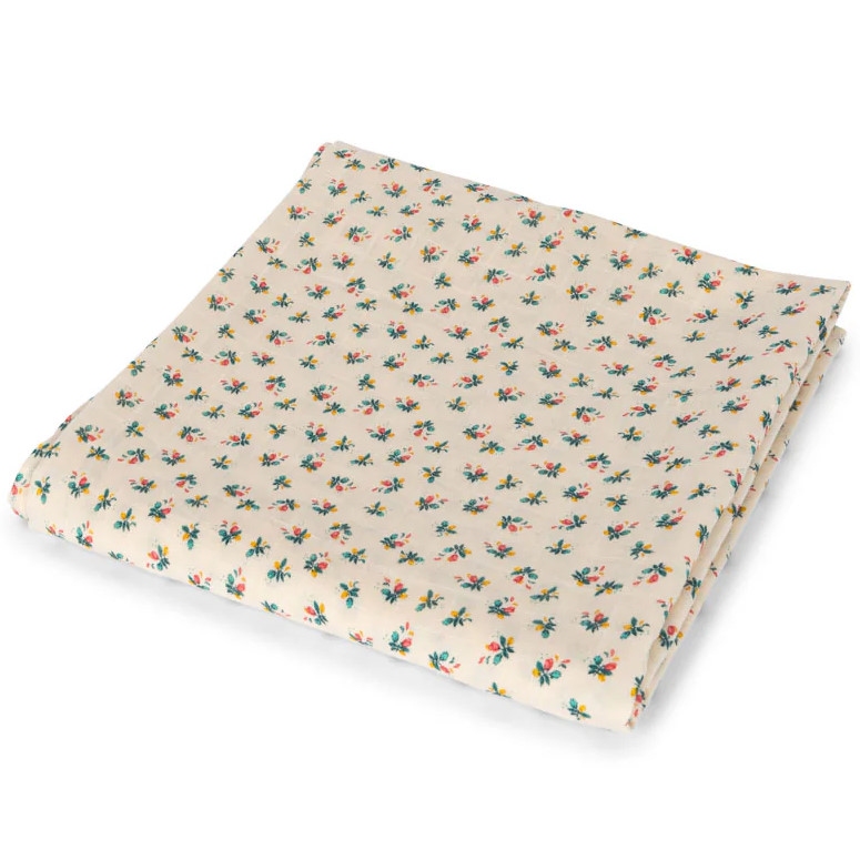 Grosses Musselin-Pucktuch Blumen GOTS