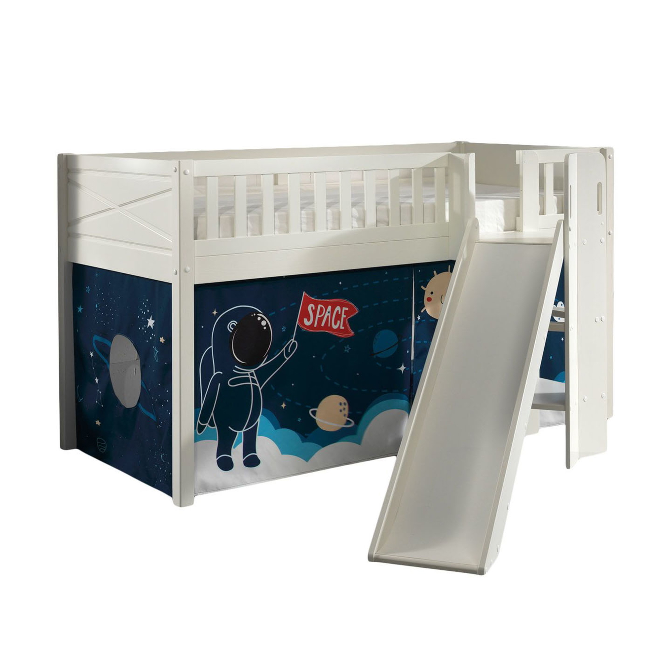 Halbhohes Bett Scott Pet Space Shuttle mit Rutsche