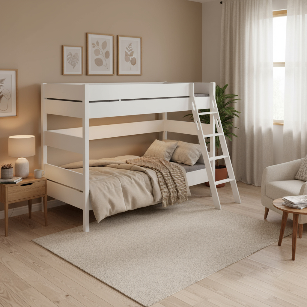 Etagenbett Tiago Weiss, mit Schrägleiter, 120 x 200 cm 4