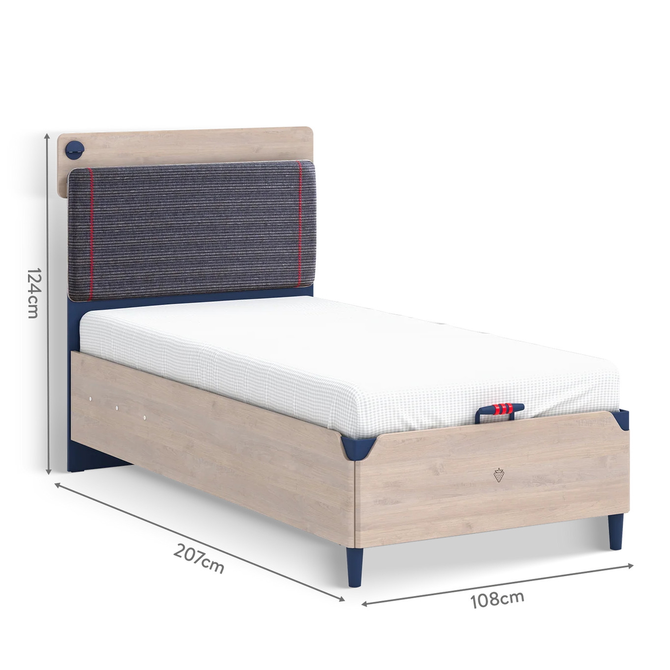 Bett Trio mit Stauraum, Line, 100 x 200 cm 4