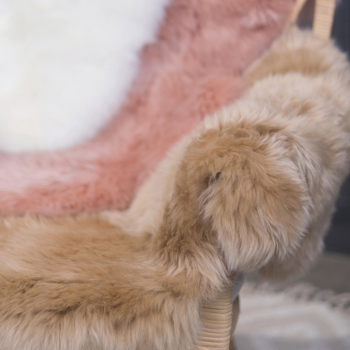 Lammfell ungeschoren camel 3