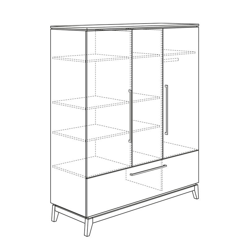 Kleiderschrank Sten 3-türig 13