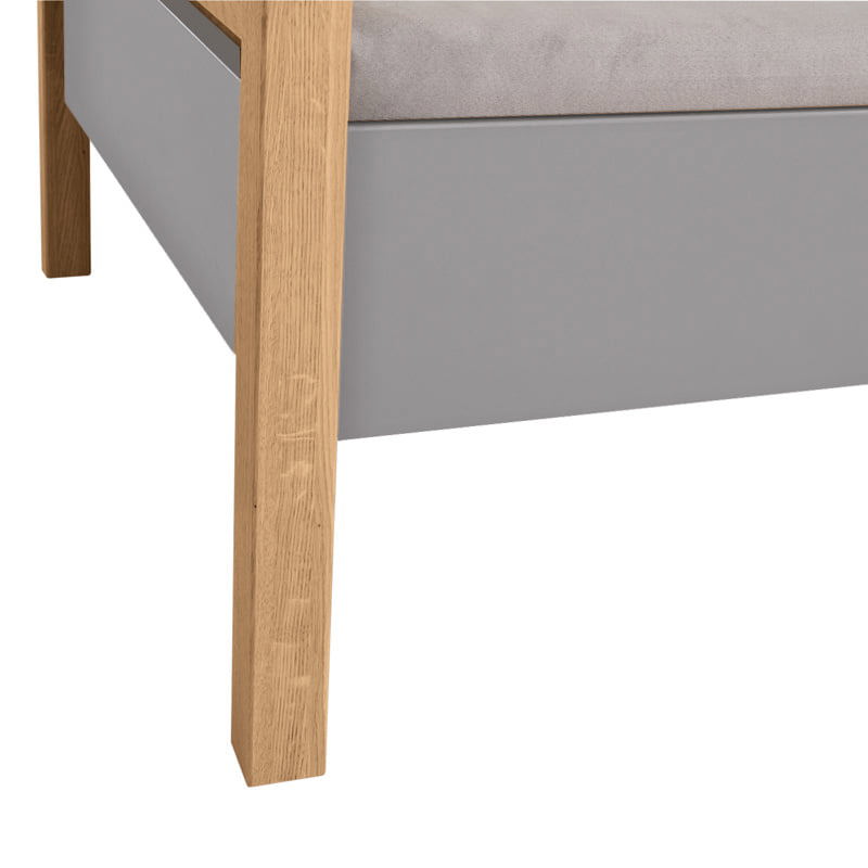 Bett Sten Grau, Bettpfosten quadratisch 3