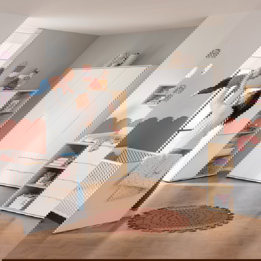 Kleiderschrank Lieven 4-türig mit Schubladen #2