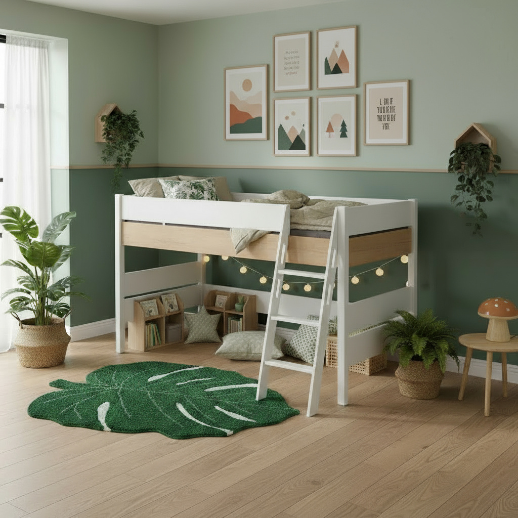 Halbhohes Bett Kira Nebraska mit Schrägleiter, 90 x 200 cm 6