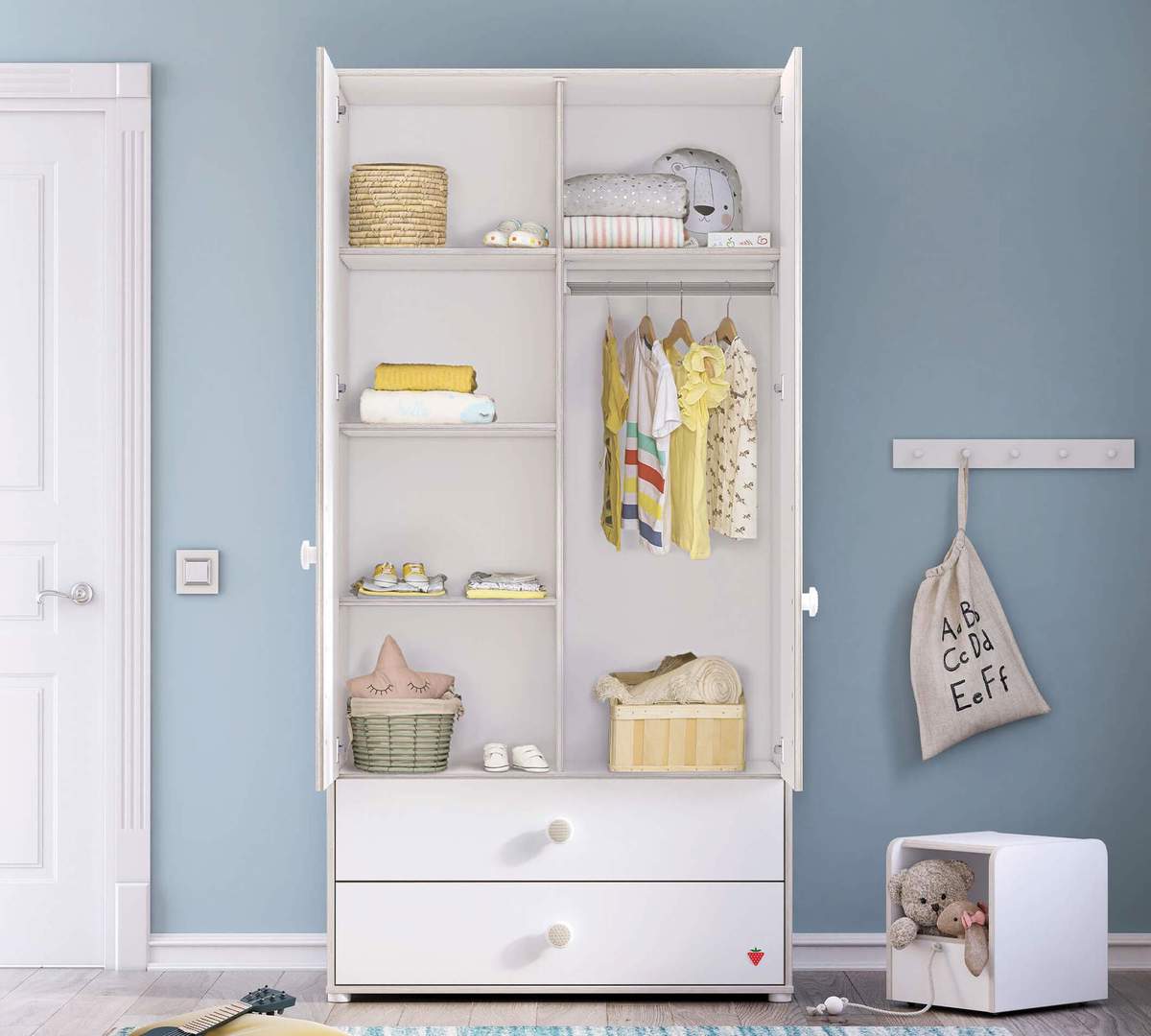 Kleiderschrank Montes Weiss, 2-türig 3